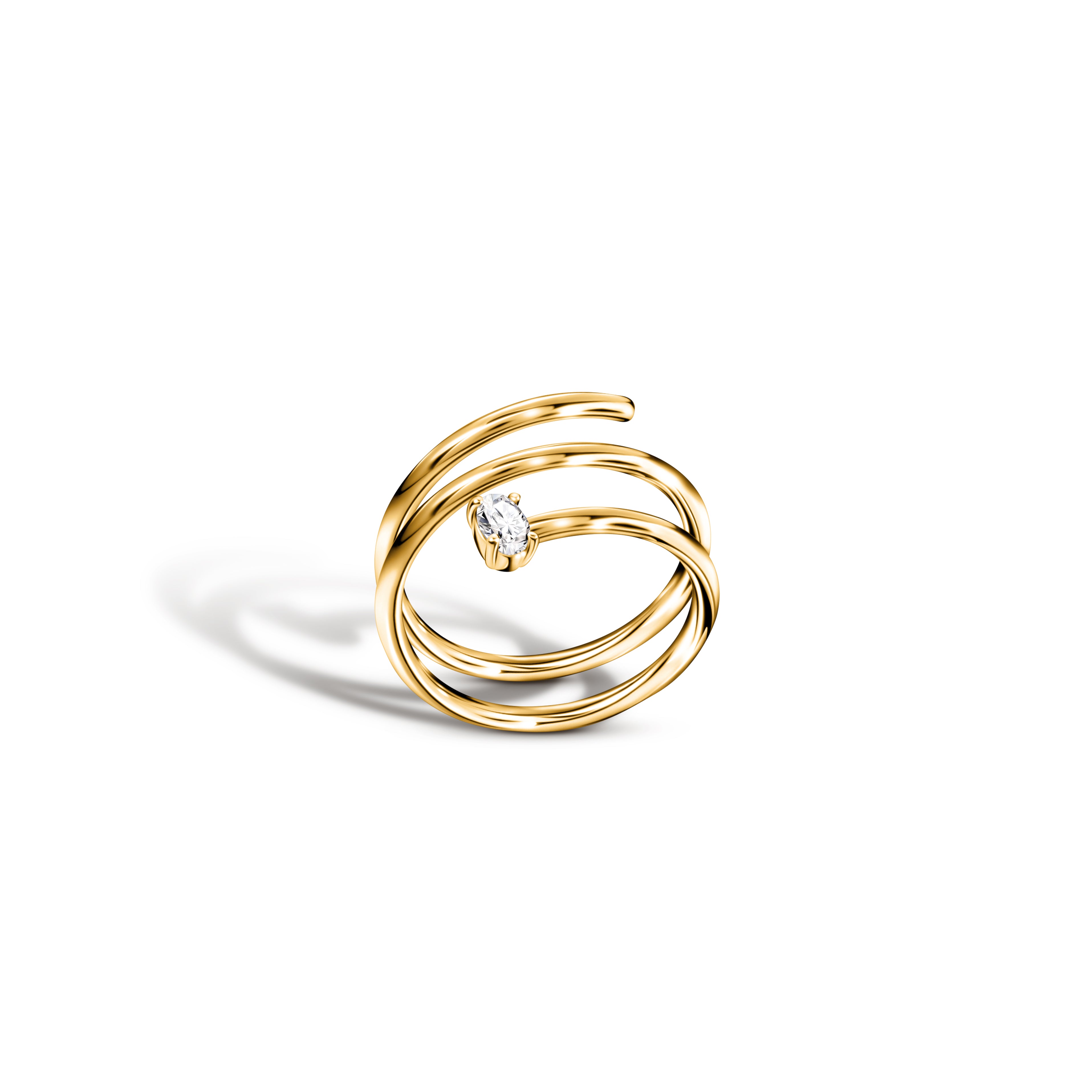 WIRE 3 ROWS DIAMOND RING / YELLOW