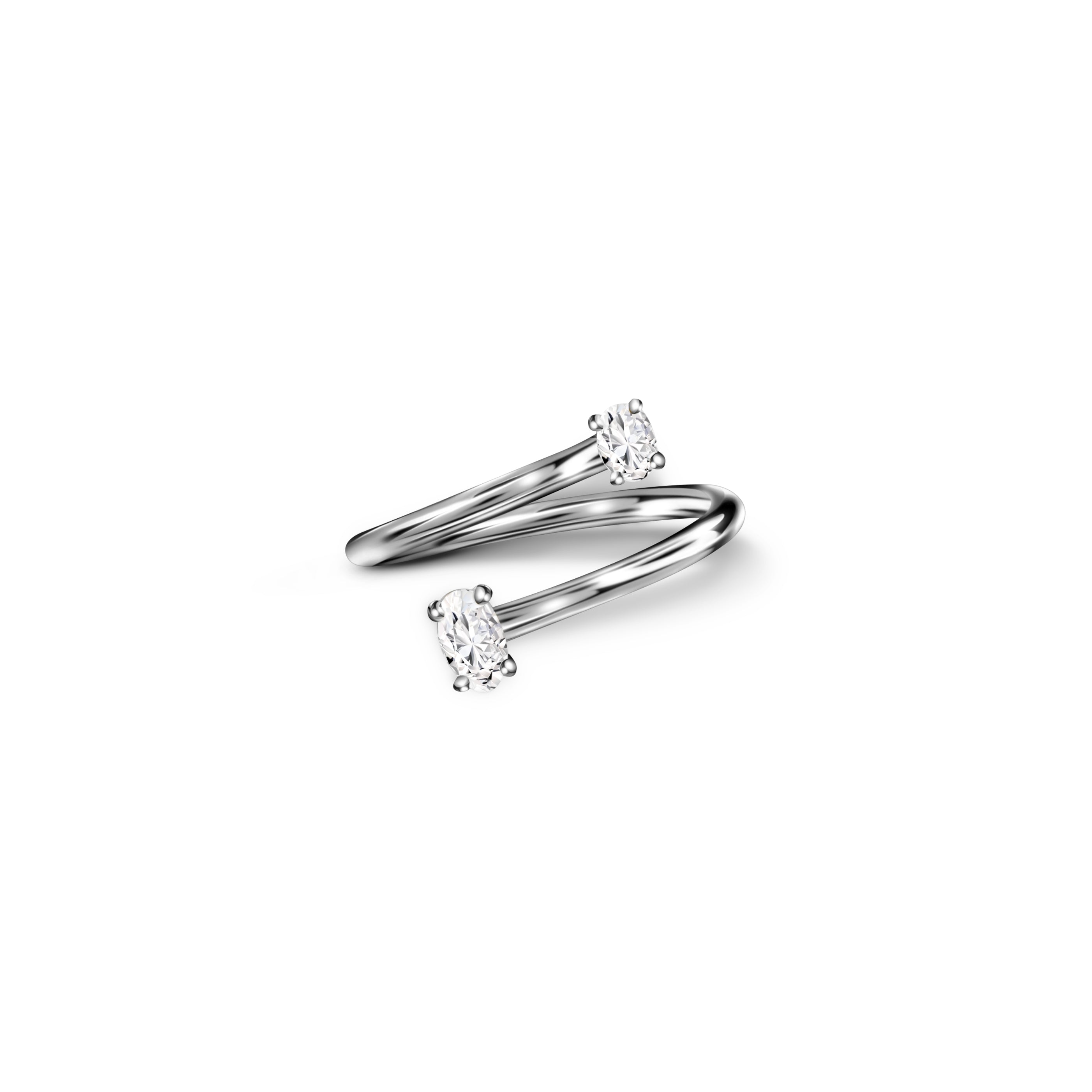 WIRE 2 ROWS DIAMOND RING / WHITE