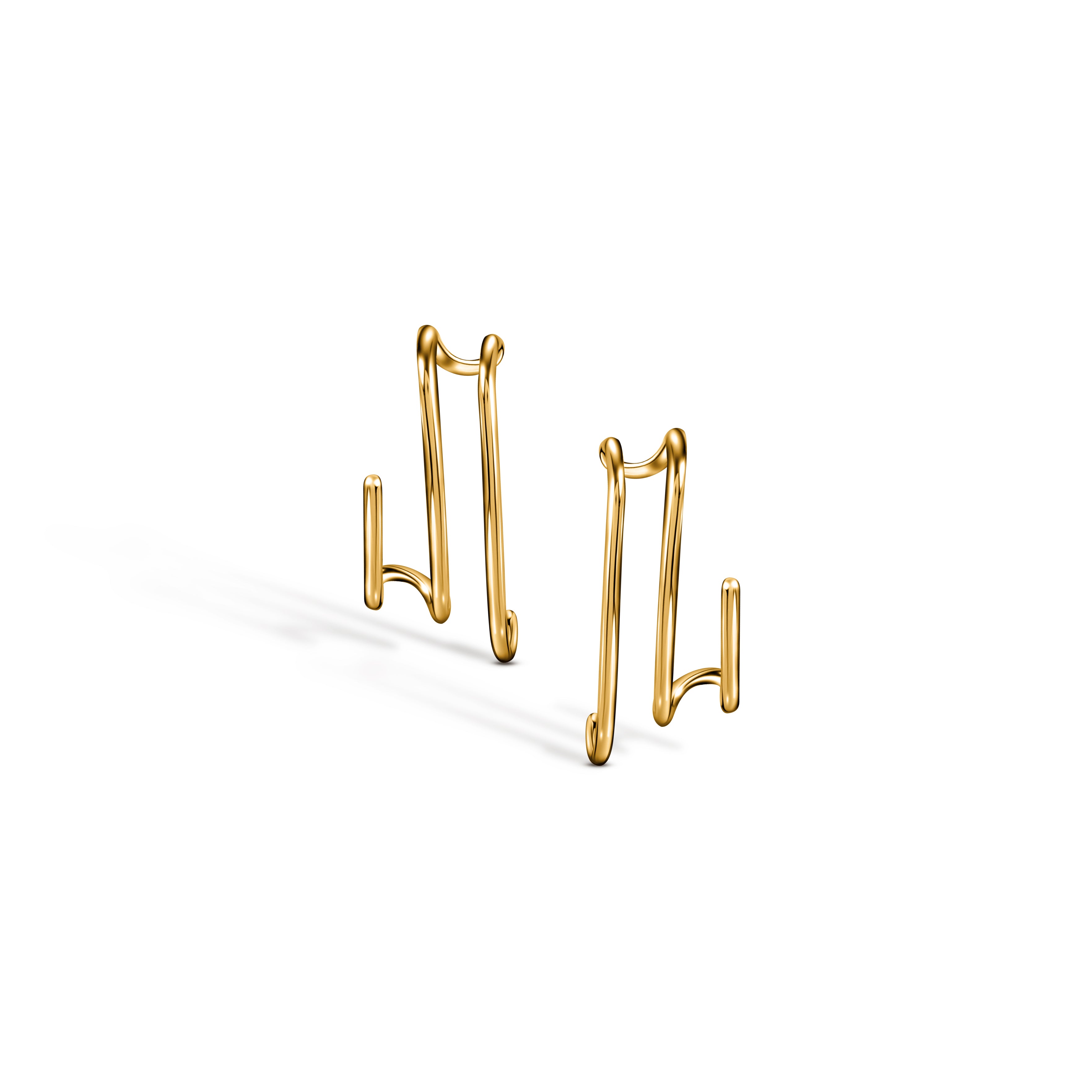 WIRE 3 ROWS EARRINGS / YELLOW