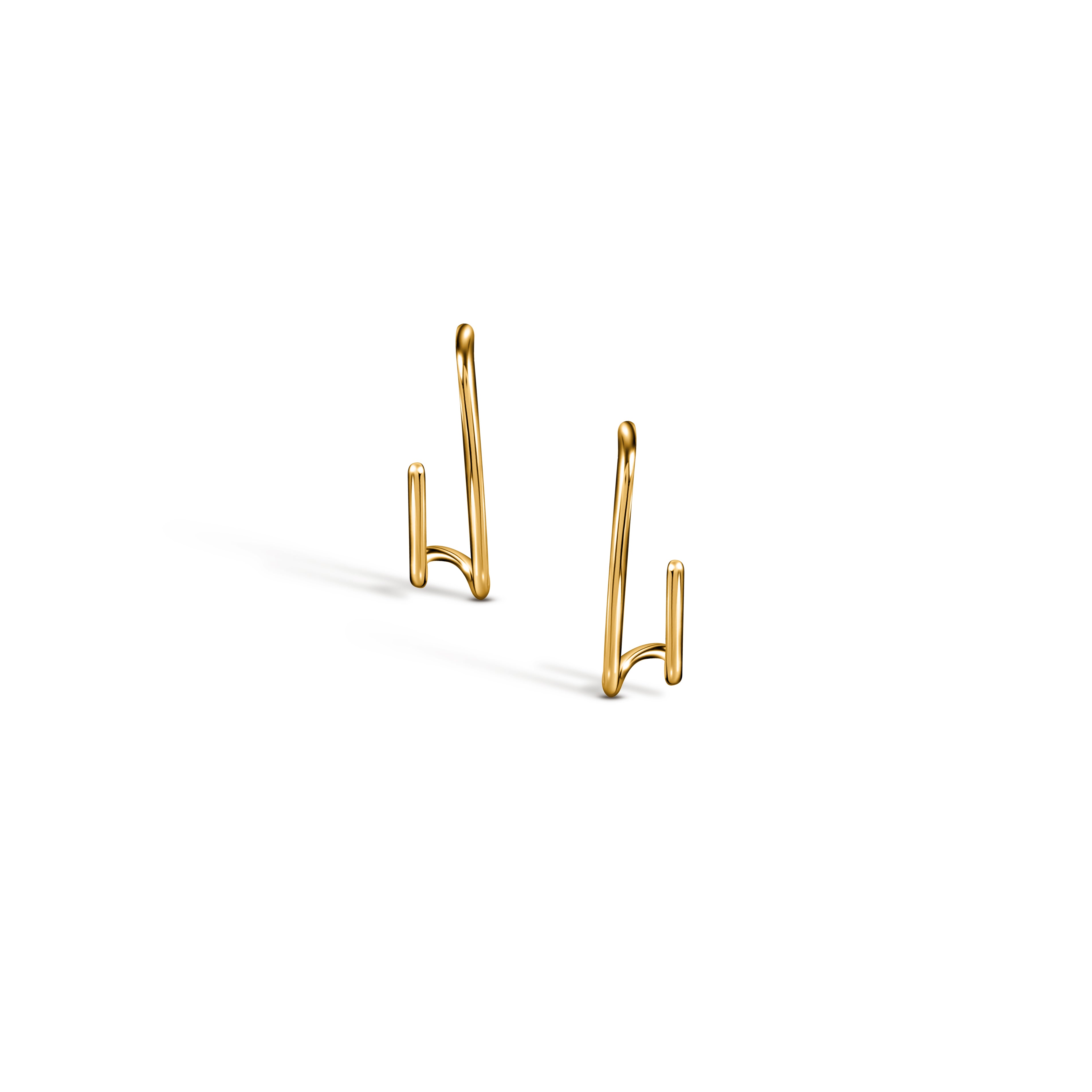 WIRE 2 ROWS EARRINGS / YELLOW