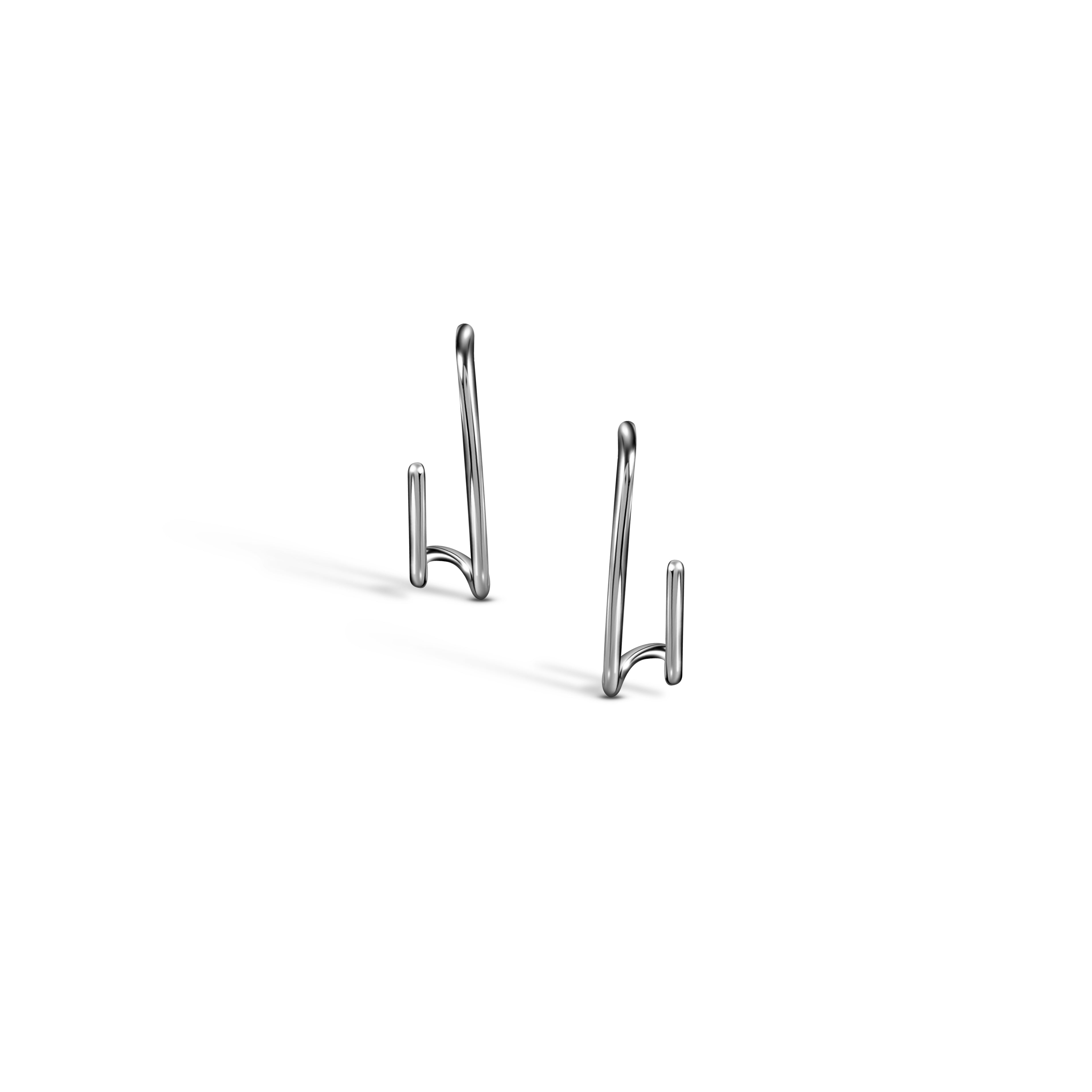 WIRE 2 ROWS EARRINGS / WHITE