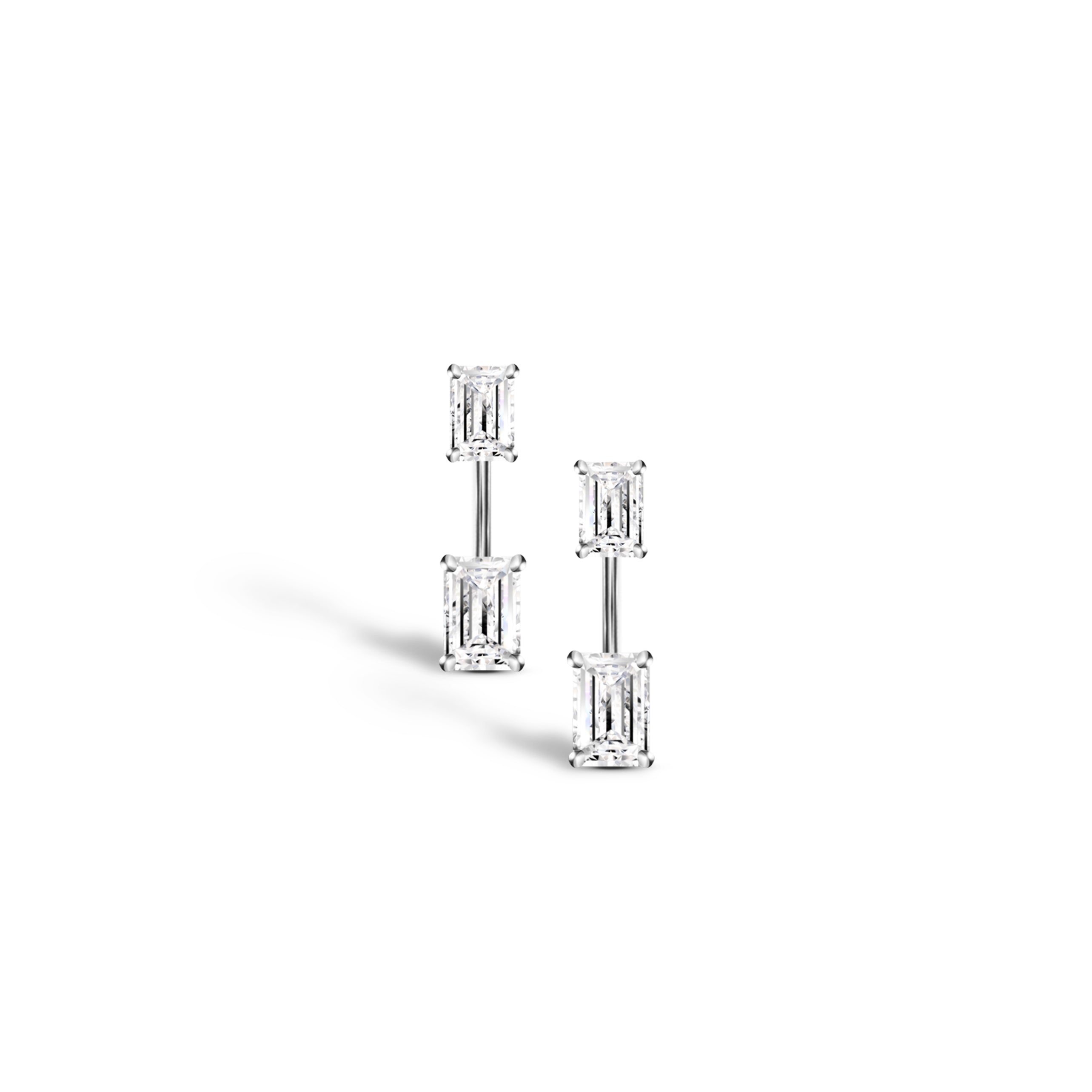 EMERALD CANDY EARRINGS / WHITE
