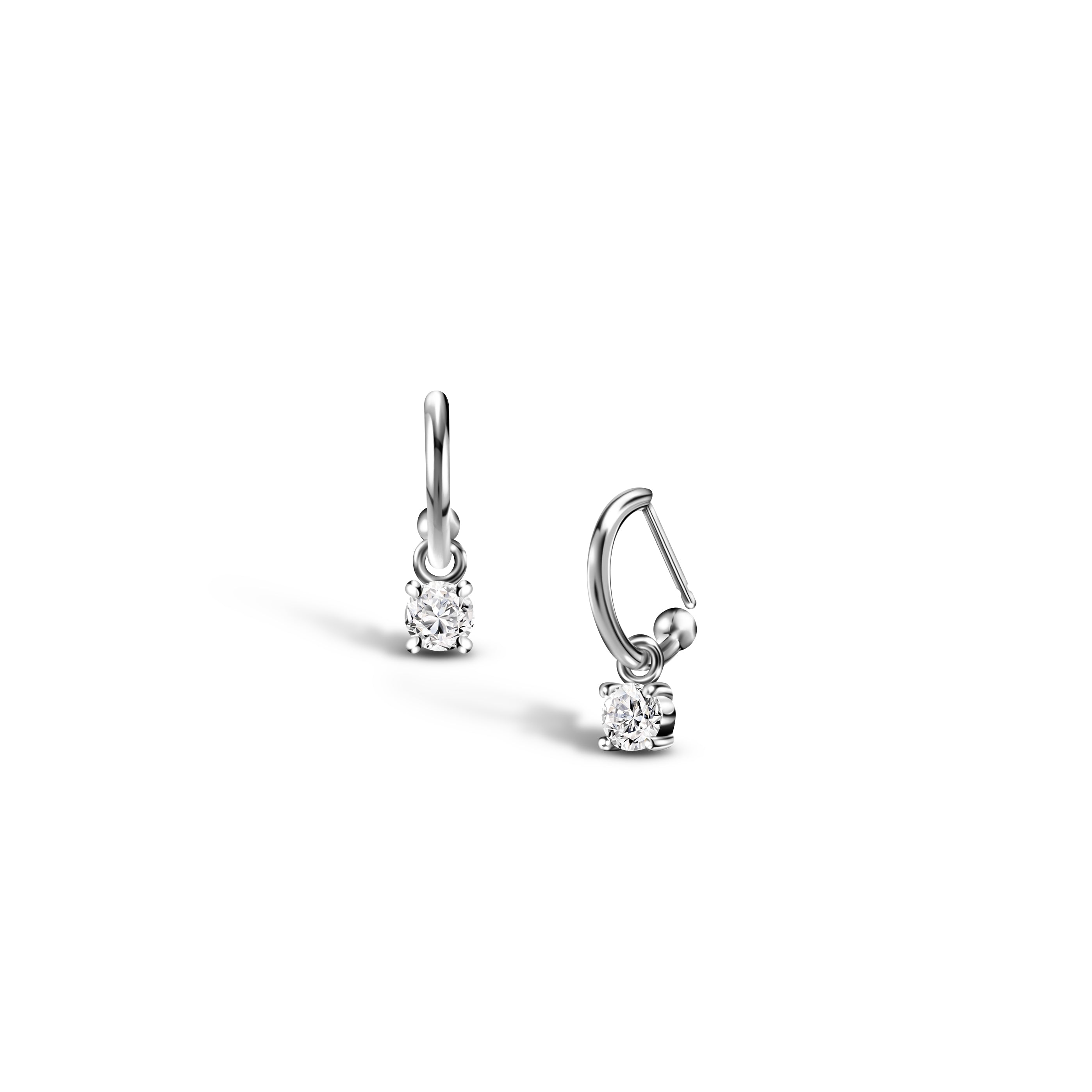 4MM CANDY HOOP EARRINGS / WHITE