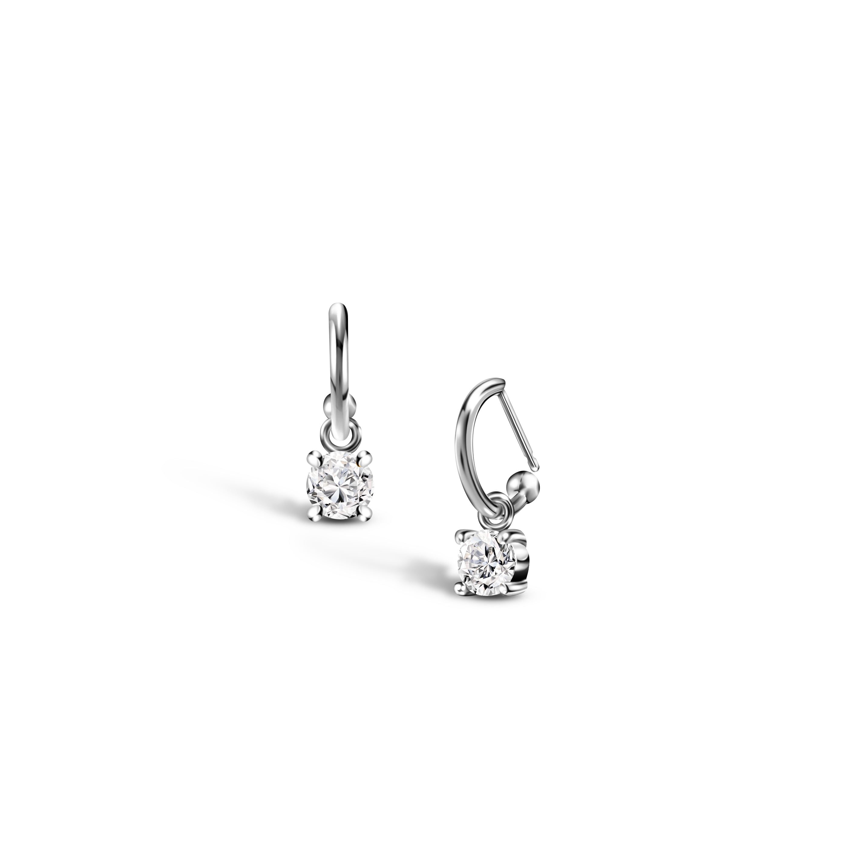 5MM CANDY HOOP EARRINGS / WHITE