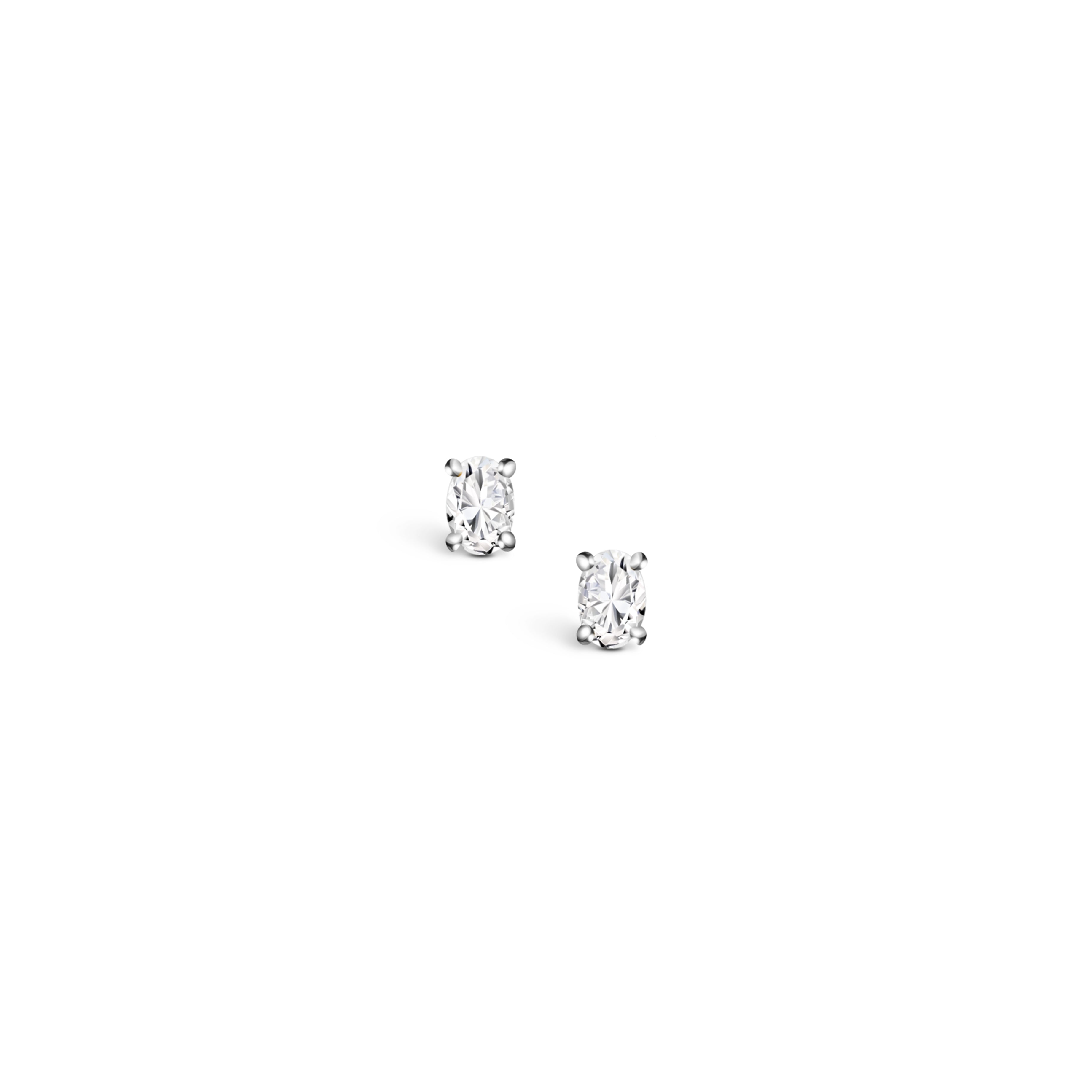 OVAL CANDY STUD EARRINGS / WHITE