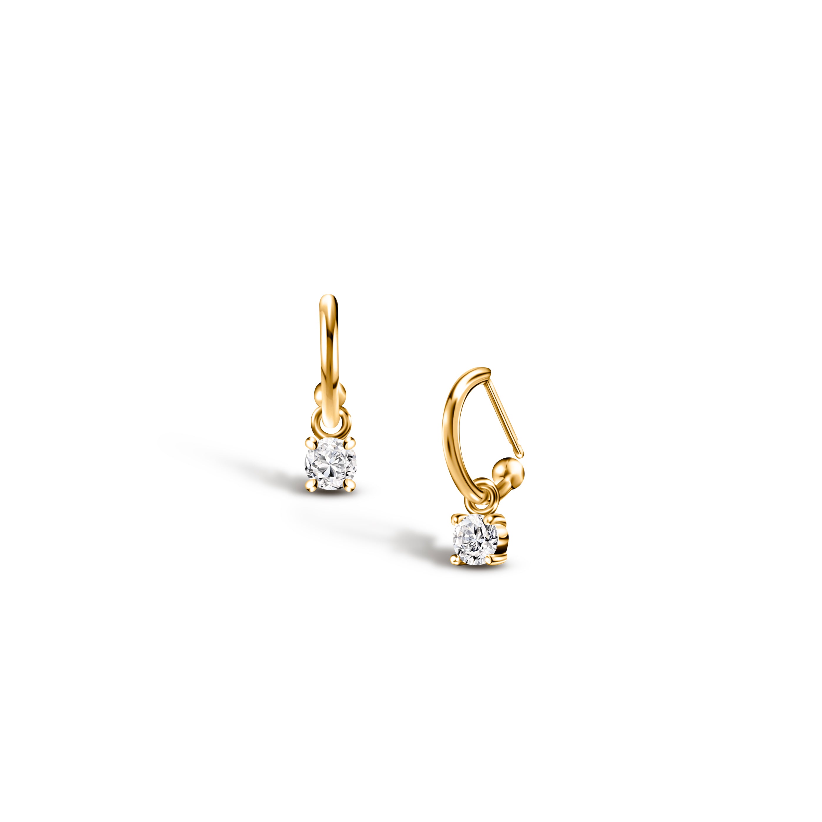 4MM CANDY HOOP EARRINGS / YELLOW