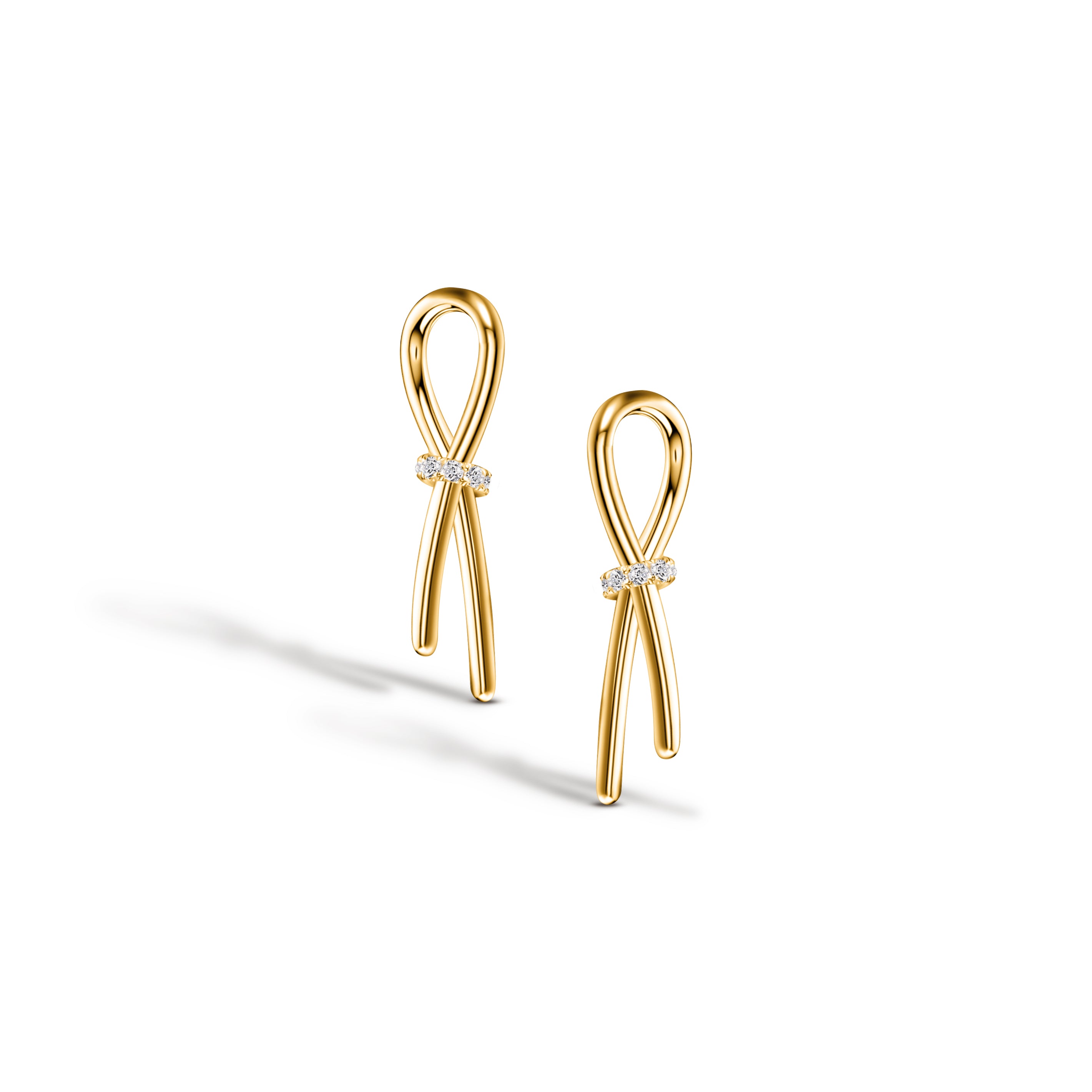 REBORN PETITE PAVE EARRINGS / YELLOW