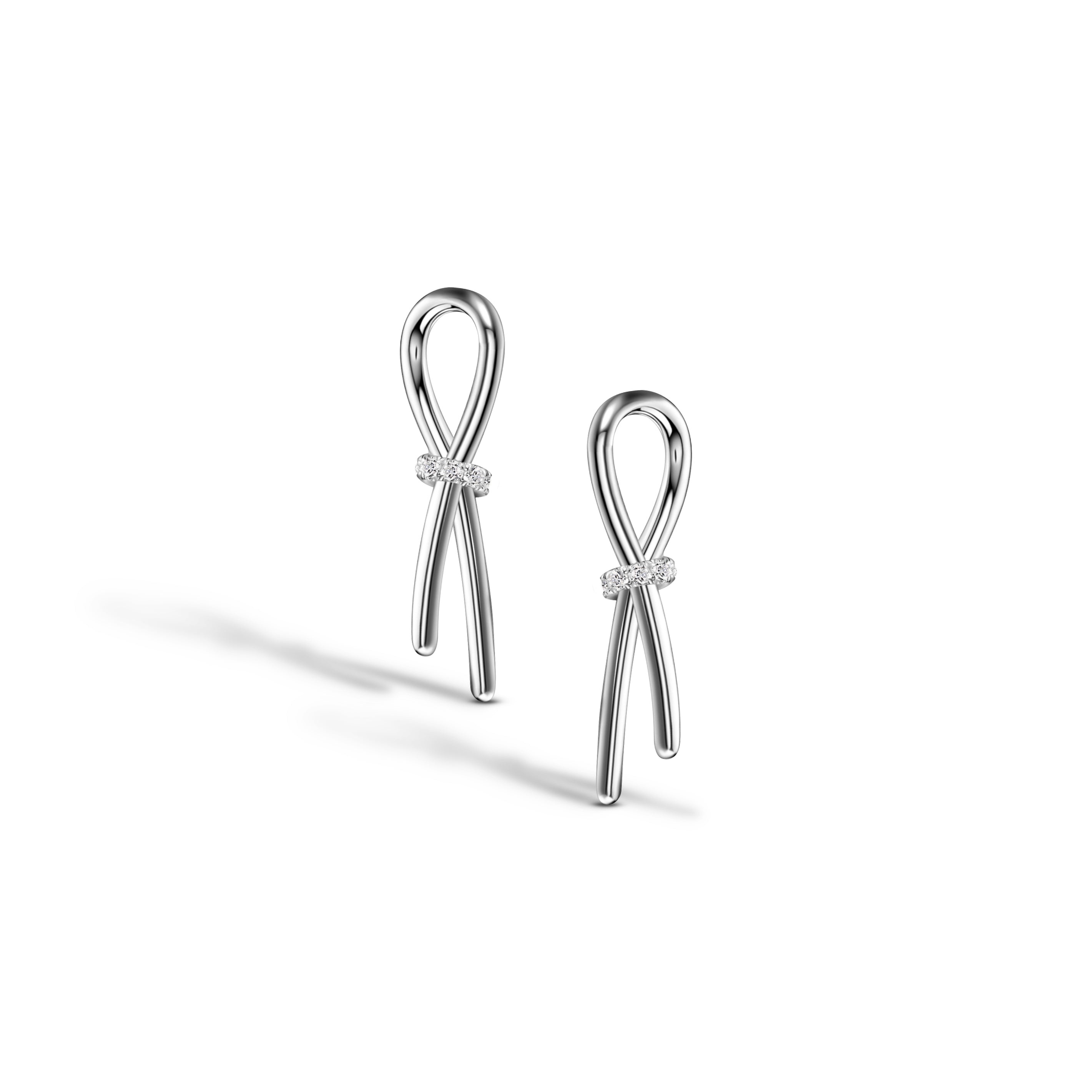 REBORN PETITE PAVE EARRINGS / WHITE